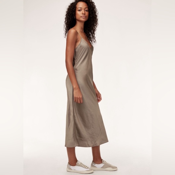Aritzia Wilfred Free Christine Slip Dress - champagne colour - Picture 4 of 10